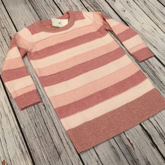Baby Gap Girls 12 18 24 Months Pink Striped Sweater Dress - Picture 2 of 3